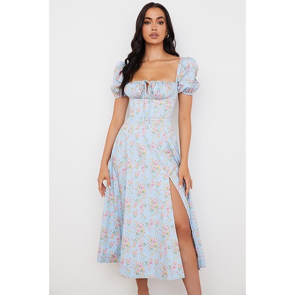 House of CB tallulah dress in blue vintage - Picture 3 of 4